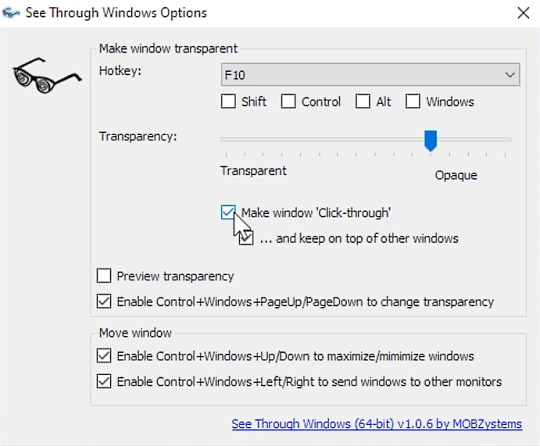 interface see through windows