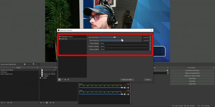 filtre noise gate sur obs