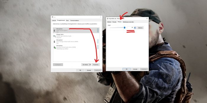 niveau du micro sur windows