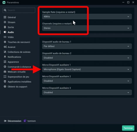 streamlabs desktop menu audio