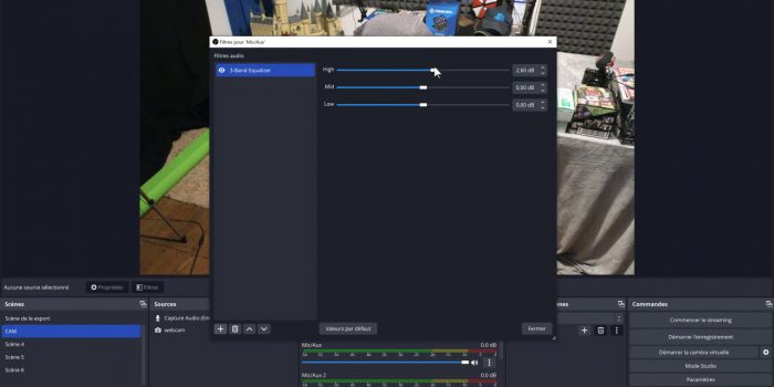obs filtre égaliseur 3 bandes