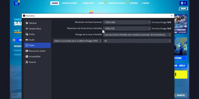 esport obs menu vidéo