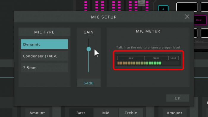 goxlr réglage micro gain