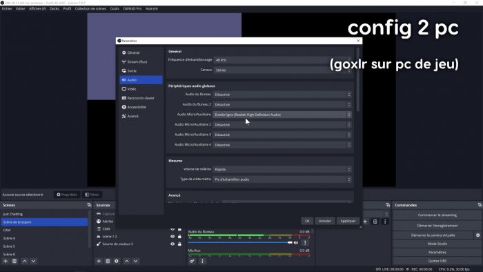 obs config 2 pc (goxlr sur pc de jeu)