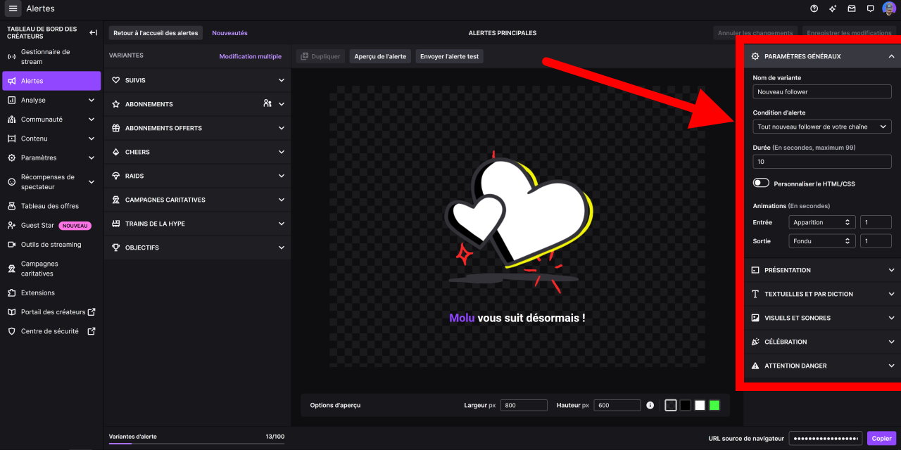 Comment Configurer les Alertes Twitch