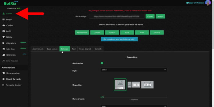 botrix configurer les alertes 1