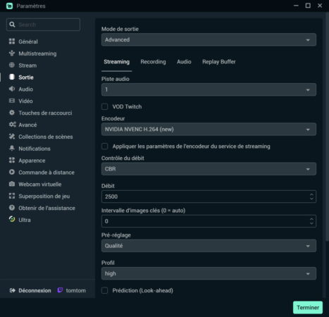 streamlabs desktop menu sortie