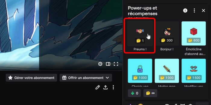 twitch extension récompense preums