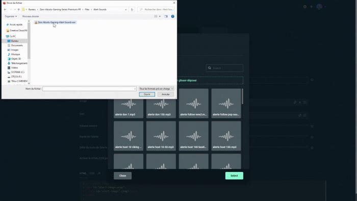 streamlabs alert box onglet followers choisir un son