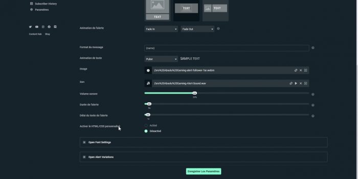 streamlabs alert box onglet followers suite