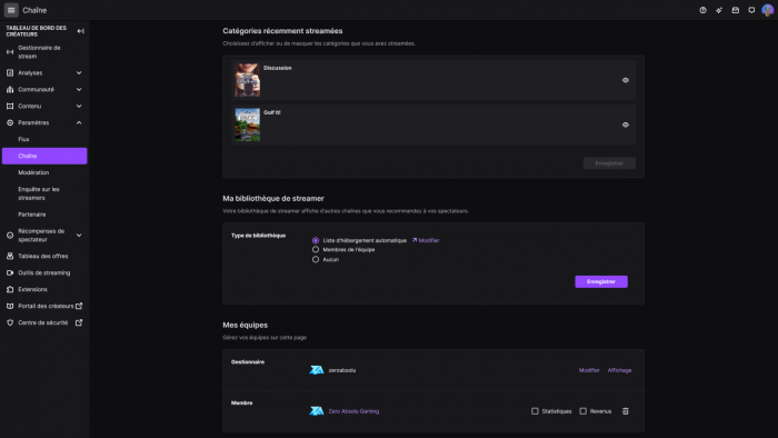 twitch menu chaîne contenu mis en avant 2