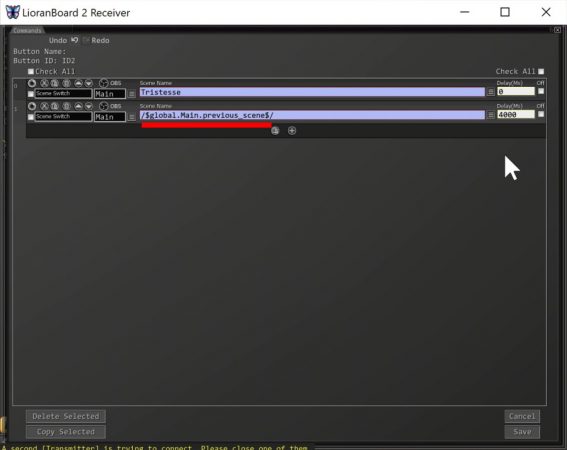 lioranboard exemple interactif changement de scène