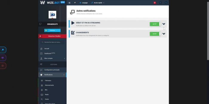 wizebot autres notifications intéressantes