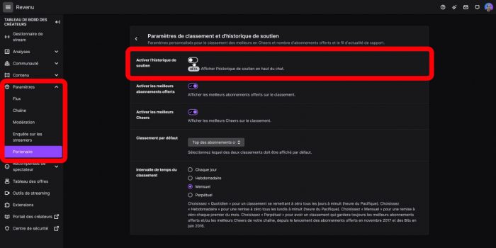 twitch désactiver les événements révents