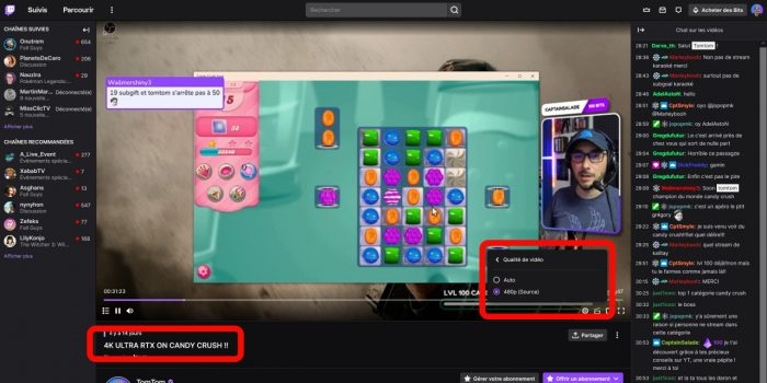 streamer qui joue en 4K mais streame en 480p