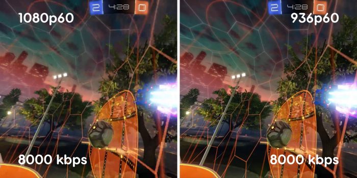encodage rocket league 1080p vs 936p zoom