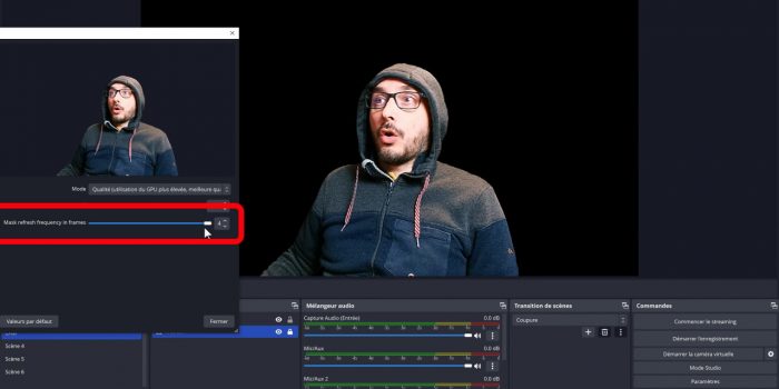 obs filtres nvidia suppression arrière plan curseur