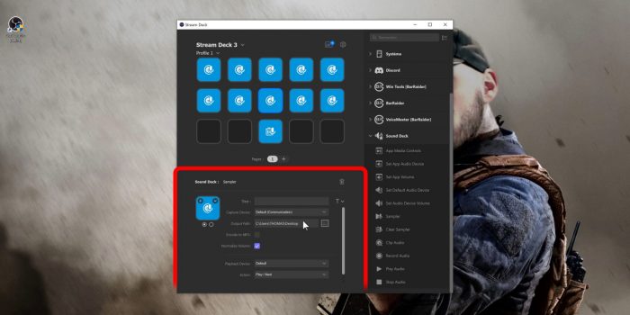 stream deck plugin sound deck réglages