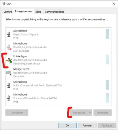 périphérique par défaut pc de jeu line in goxlr