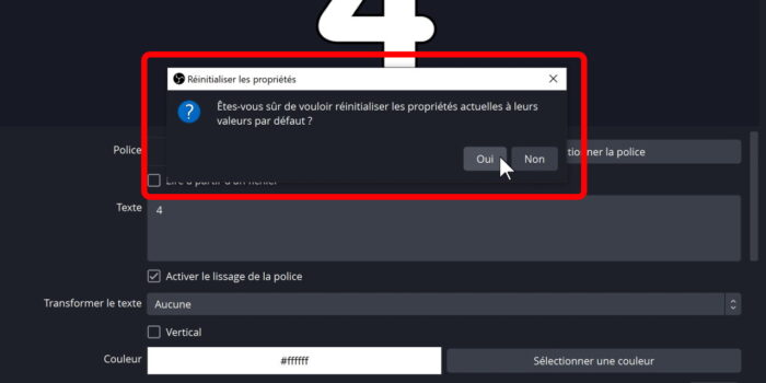 obs 29.1 avertissement valeurs par défaut