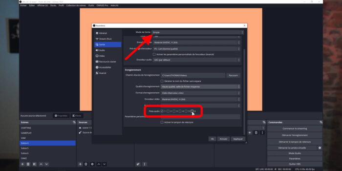 obs 29.1 mode simple enregistrement multipistes