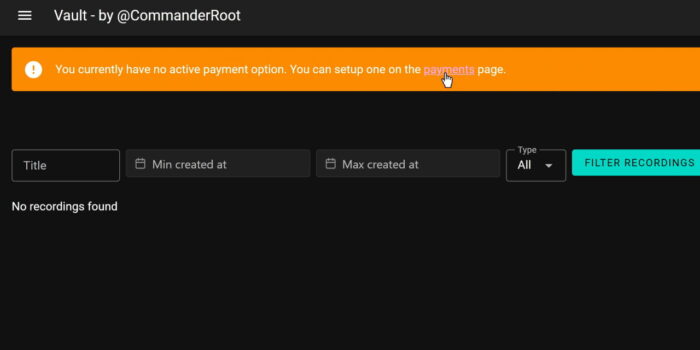 vault avertissement moyen de paiement