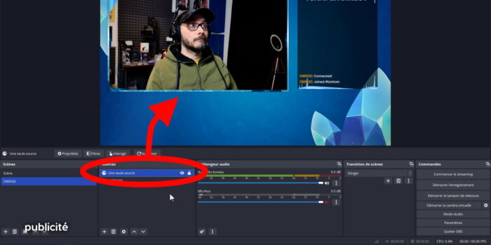 obs une seule source navigateur avec own3d pro