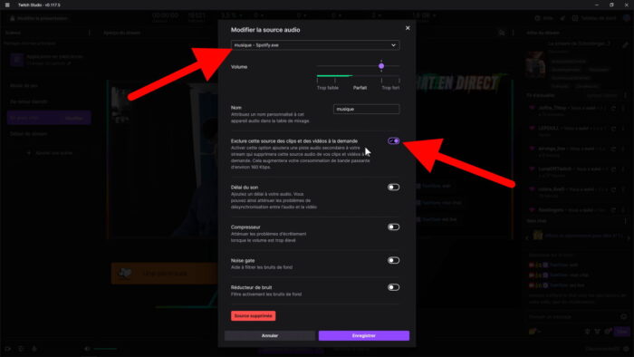 twitch studio gestionnaire audio avancé
