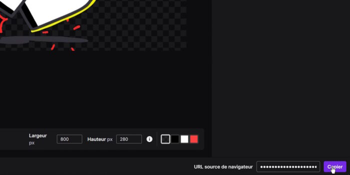 alertes twitch copier l'url de la source navigateur