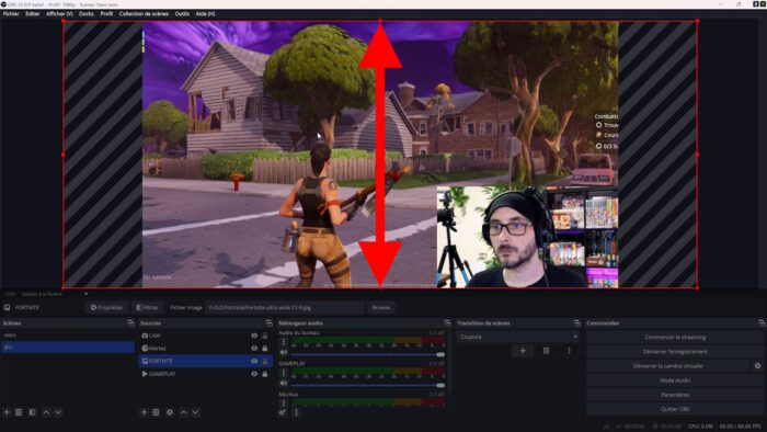 obs studio capture de jeu ultrawide adaptée en hauteur