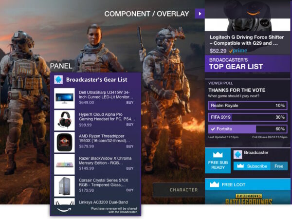 twitch extension amazon blacksmith aspect général