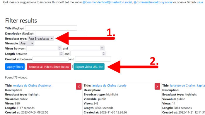 commanderroot exporter les temps forts twitch