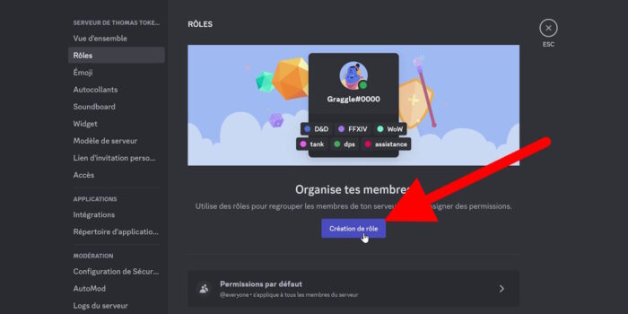 discord bouton pour la création de rôle