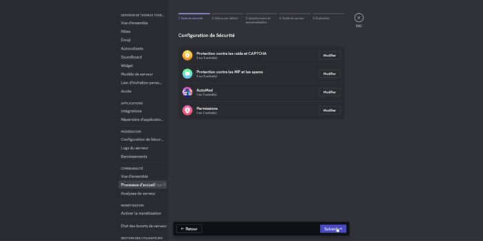 discord processus d'accueil étape 1 sur 5