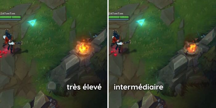 league of legends comparaison graphismes très élevé et intermediaire