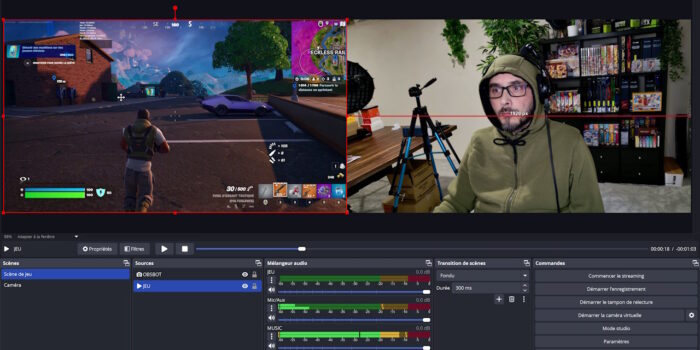 obs studio astuce avec canevas large pour enregistrer deux pov