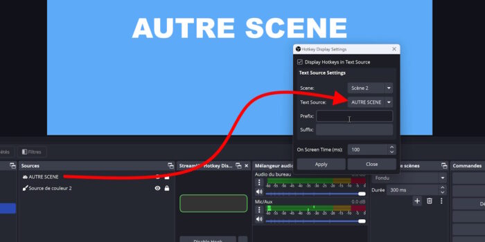 obs studio plugin streamup hotkey display interface