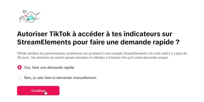 tiktok faire une demande rapide pour streamer