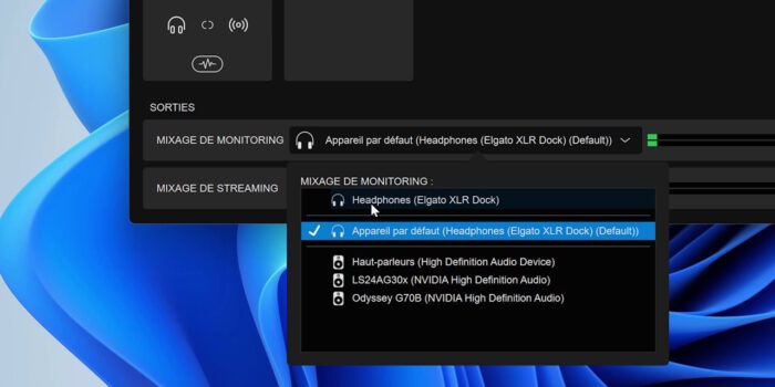 wave link choix du périphérique de sortie pour le monitoring