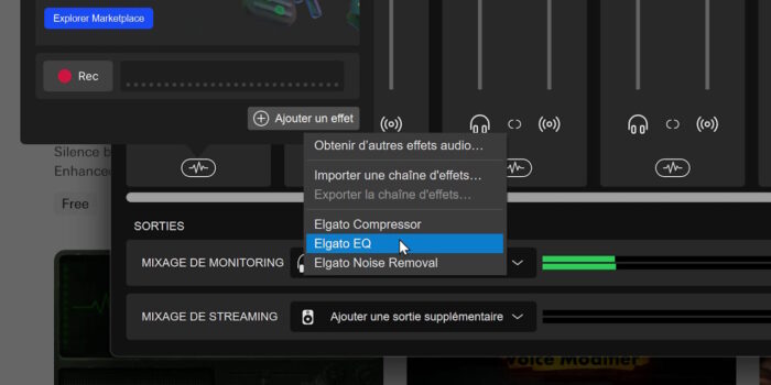 wave link filtres visibles dans les effets du micro