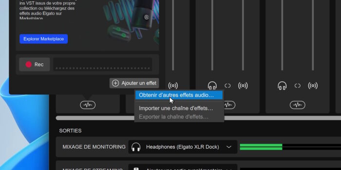 wave link option pour ajouter des effets audio