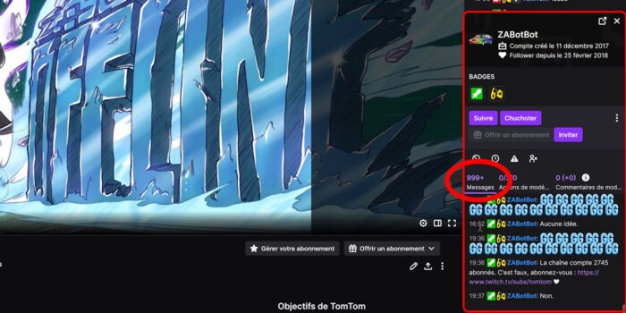 historique des messages dans un chat twitch