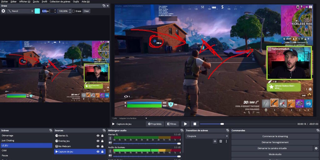 obs plugin draw exemple de dessin sur fortnite