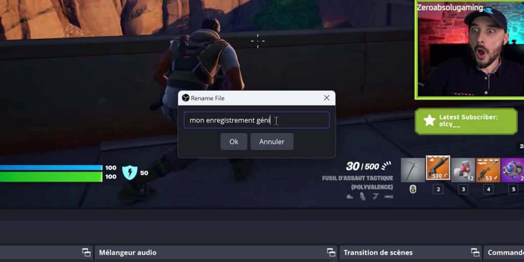 obs plugin record rename après avoir coupé un enregistrement