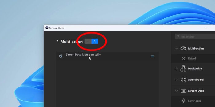 stream deck app exemple de commutateur de multi-action
