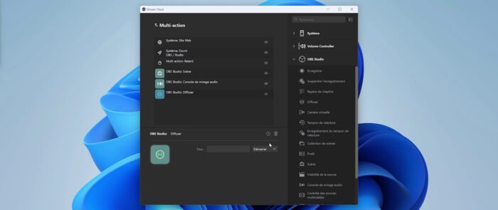 stream deck app exemple de multi-action