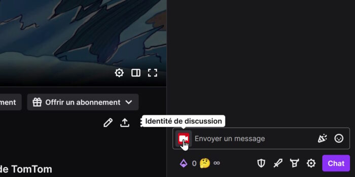 twitch icône identité de discussion dans le chat