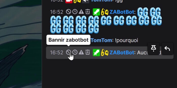 twitch icônes de modération directement dans le chat