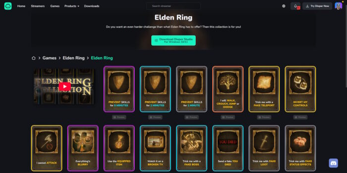 dixper aperçu de la catégoerie elden ring sur le site