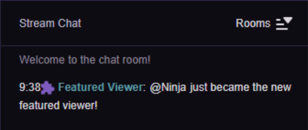 extension twitch featured viewer message envoyé dans le chat